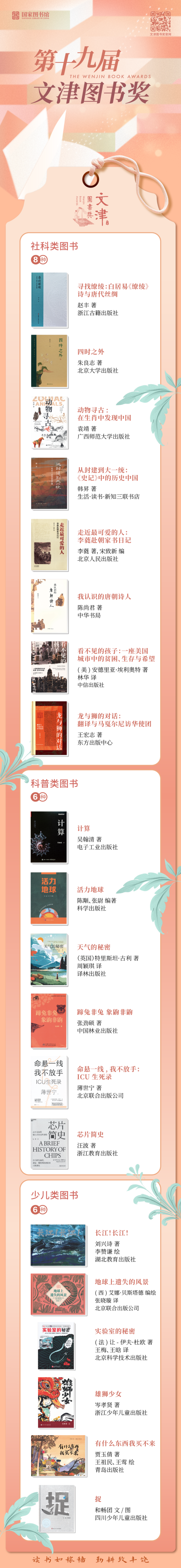 第十九届文津图书奖获奖图书